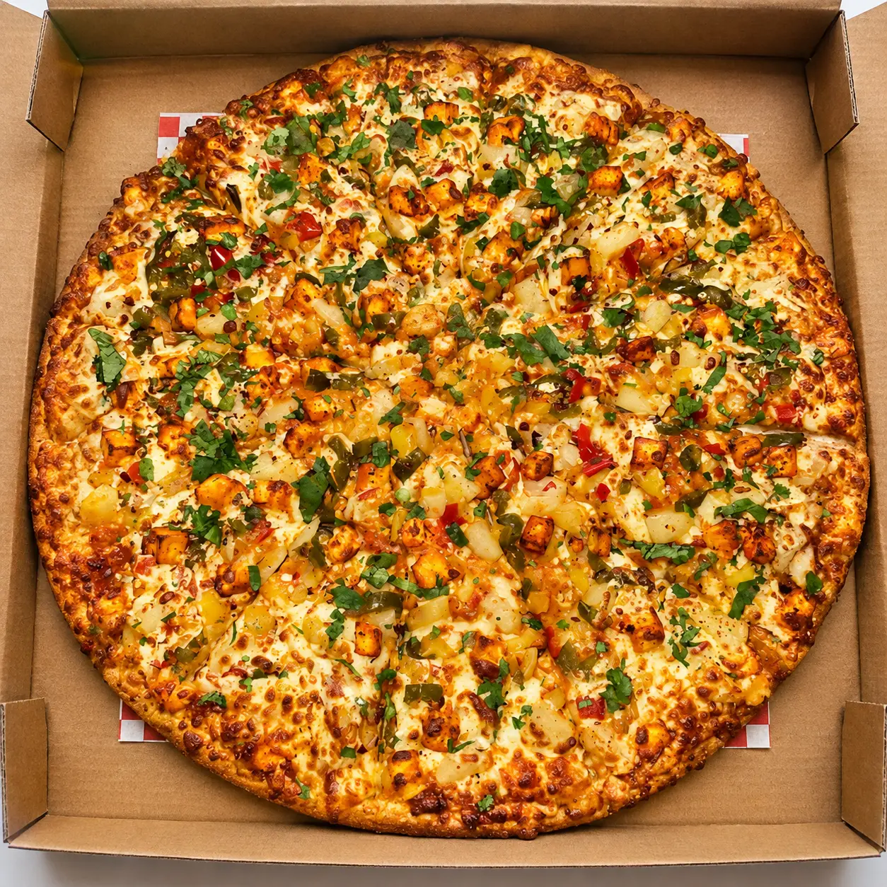 Spicy Paneer Pizza at City South Pizza in Winnipeg, MB